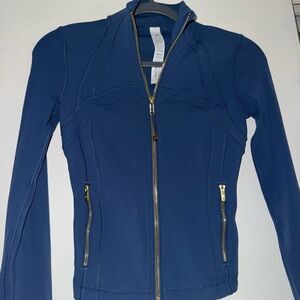 lululemon athletica Navy Blue Zip-Up Jacket with Gold Zipper